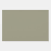 ミニマルなアースカラーのオリーブグリーンとベージュのウェディング ラッピングペーパーシート (正面)