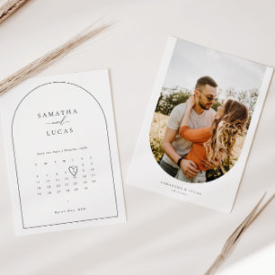ミニマルなアーチの写真カレンダー Save the Date 招待状