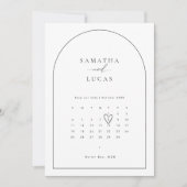 ミニマルなアーチの写真カレンダー Save the Date 招待状 (正面)