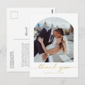 ミニマルなアーチの結婚式写真のお礼 ポストカード (正面/裏面)