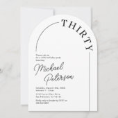 ミニマルなアーチアダルト30歳の誕生日 招待状 (正面)