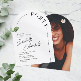 ミニマルなアーチアダルト40歳の誕生日 招待状