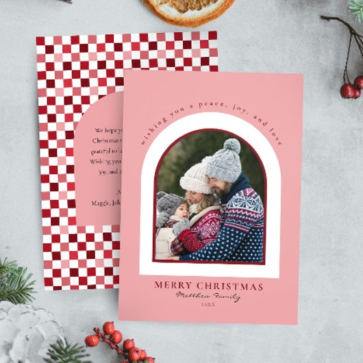 ミニマルなアーチクリスマスファミリーの写真 シーズンカード