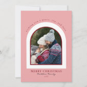 ミニマルなアーチクリスマスファミリーの写真 シーズンカード (正面)