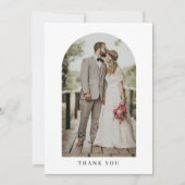 ミニマルなアーチフォト結婚のサンキューカード 招待状 (正面)