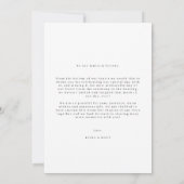 ミニマルなアーチフォト結婚のサンキューカード 招待状 (裏面)