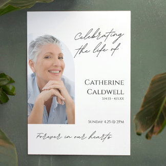 ミニマルなアーチフォト葬儀ウェルカムサイン ポスター