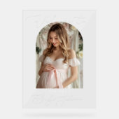 ミニマルなアーチベイビーシャワー写真ようこそ アクリルサイン (正面)