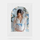 ミニマルなアーチベイビーシャワー写真ようこそ アクリルサイン (正面)