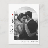 ミニマルなアーチ写真 ウェディング サンクス ポストカード (正面)