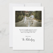 ミニマルなアーチ白黒写真クリスマスカード 招待状 (裏面)