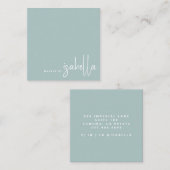 ミニマルなアーティストスクリプトメイクアップアーティストダスティブルー スクエア名刺 (正面/裏面)