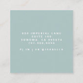 ミニマルなアーティストスクリプトメイクアップアーティストダスティブルー スクエア名刺 (裏面)