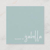 ミニマルなアーティストスクリプトメイクアップアーティストダスティブルー スクエア名刺 (正面)