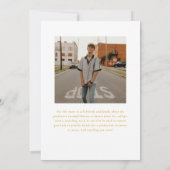 ミニマルなイエロー2025写真卒業 案内状 (裏面)