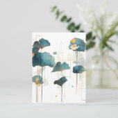 ミニマルなイチョウ蓮の禅線 案内ポストカード (スタンド正面)