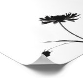 ミニマルなインクフラワー抽象芸術フローラアートinブラック ポスター (角)