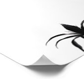 ミニマルなインクフラワー抽象芸術フローラアートinブラック ポスター (角)