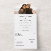 ミニマルなインクルーシブ結婚フォト オールインワン招待状 (内側)