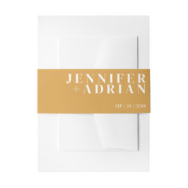 ミニマルなインドイエローお腹帯招待状 招待状ベリーバンド