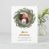 ミニマルなウィンターパインリース写真 シーズンカード (スタンド正面)