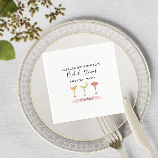 ミニマルなウェディングシャワービーチパーティー カクテル スタンダードカクテルナプキン