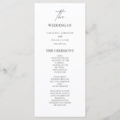 ミニマルなウェディングセレモニープログラム メニュー (正面)