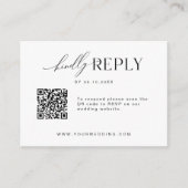 ミニマルなウェブサイトのRSVPバーコード同封カード エンクロージャーカード (正面)