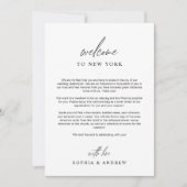 ミニマルなウェルカム旅程サンキューカード 招待状 (正面)