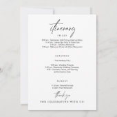 ミニマルなウェルカム旅程サンキューカード 招待状 (裏面)