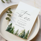 ミニマルなウッドランド素朴な松の木日付を保存 セーブザデート