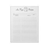 ミニマルなエアフライヤーレシピメモ帳 ノートパッド (回転)