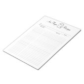 ミニマルなエアフライヤーレシピメモ帳 ノートパッド (アングル)