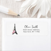 ミニマルなエッフェル塔 パリ テーマ 返送先住所 ラベル (インサイチュ)