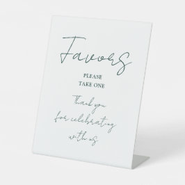 ミニマルなエメラルドグリーンエレガントスクリプトの支持 台座サイン