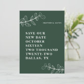 ミニマルなエメラルドグリーン 招待状 (スタンド正面)