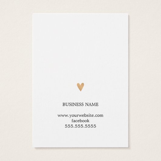 ミニマルなエレアフェイクント金ゴールドハートイヤリングカード (裏面)