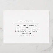 ミニマルなエレガンス写真保存の日付金ゴールド 箔招待状 (裏面)