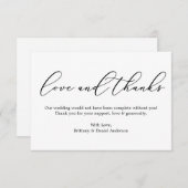 ミニマルなエレガンス愛と書道 サンキューカード (正面/裏面)