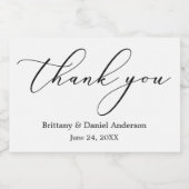 ミニマルなエレガンス結婚書道のミニ スパークリングワインラベル (シングルラベル)