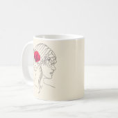 ミニマルなエレガンス：連続ラインの女性 コーヒーマグカップ (正面左)