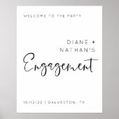 ミニマルなエンゲージメントサイン ご出会いをお祝いする ポスター (正面)