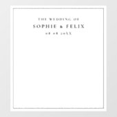 ミニマルなオシャレなエレガントな結婚式当日の写真用背景 ウィンドウサイン (シート)