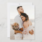 ミニマルなオシャレな結婚報告カード 招待状 (裏面)