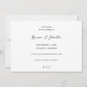 ミニマルなオシャレ写真H Save the Date 2B 招待状 (裏面)