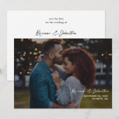 ミニマルなオシャレ写真H Save the Date 2B 招待状 (正面/裏面)