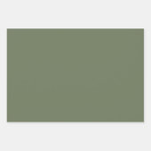 ミニマルなオリーブグリーンのプレーン無地のカラーラッピング ラッピングペーパーシート (正面)