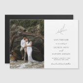 ミニマルなオリーブリーフブランチガーデン日付を保存 マグネット招待状 (正面/裏面)