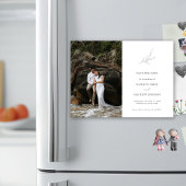 ミニマルなオリーブリーフブランチガーデン日付を保存 マグネット招待状