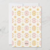 ミニマルなオレンジとピンクのスノーフレーククリスマス シーズンカード (裏面)